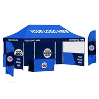 Gazebo commercial pliable 3x6m avec impression numérique de logo personnalisé pour les expositions en plein air, tente de salon professionnel en plein air