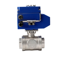 Vanne à boisseau sphérique électrique haute température 24V 230V en acier inoxydable 3 voies, raccord True Union 1/2, joint PTFE, contrôle de l'eau 200 psi, garantie 3 ans