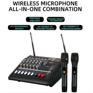 Bàn trộn âm thanh chuyên nghiệp 6 kênh tích hợp amply công suất, bàn trộn 6 kênh với 2 micro không dây - Product Image 3