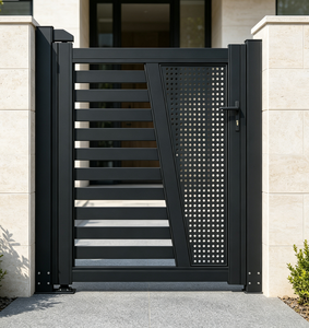 Puerta de aluminio moderna para villa, impermeable, anticorrosión, de una sola cara, para granja, jardín, casa - Product Image 1
