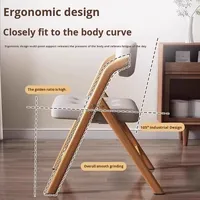 Chaise de salle à manger pliable en bois avec revêtement en cuir, chaise de conférence de bureau empilable, design moderne pour le mobilier de maison