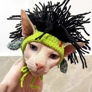Lindo Conjunto de Gorro y Babero de Minion para Mascotas, Collar y Bufanda Tejidos a Mano, Gorro de Punto Suave, Accesorios de Disfraz Ajustables y Cómodos para Gatos - Product Image 6