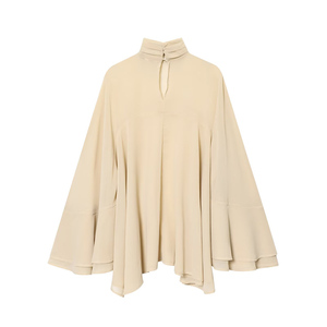 PB&ZA Wanita 2026 Musim Panas Mode Baru Blus Asimetris Dekorasi Laminasi Vintage Lengan Panjang Kemeja Wanita Blusas Atasan Chic - Product Image 2