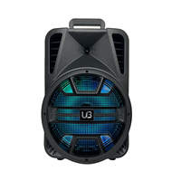 Sistema de Altavoces Portátiles para Karaoke con Micrófono Incorporado, Control Remoto, Salida de 20W, Iluminación LED RGB, Ranura para Tarjeta de Memoria y Aplicación