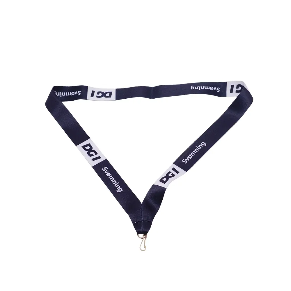 Best Selling Polyester Custom Logo Sublimation Printed Love Pink Lanyard With alloy Hook for medal