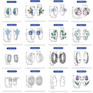 Colección Natural Inspiration Garden, Pendientes de Aro con Zirconia, Cobre Blanco y Latón, Diseño de Flor y Hoja de Loto - Exclusivo para Mujeres - Product Image 4