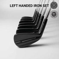 Ensemble de fers de golf premium noirs pour gauchers LH 4-9 PW avec shaft en acier et grip en caoutchouc – Prix de gros usine