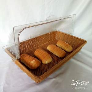 ตะกร้าขนมปังและผลไม้มีสไตล์พร้อมฝาปิดจาก <span class=keywords><strong>Meichu</strong></span> ดีไซน์ฝาปิดโปร่งใสสำหรับจัดแสดงแบบบุฟเฟต์ - Product Image 6