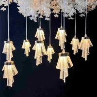 Lustre de scène lumineux à 10 têtes en acrylique pour mariages, fêtes, festivals et salles de banquet