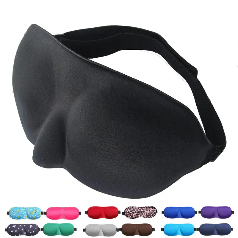 Private label logo 3d black sleeping custom eye mask 3d memory foam contoured eyemask sleepmask