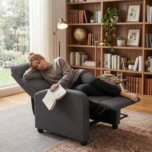 Sillón reclinable funcional tapizado Mikahome, sillón de lujo de PVC, sillón de hotel, sillón funcional para adultos para sala de estar - Product Image 2