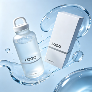 Bouteille d'eau de voyage en verre dépoli personnalisable avec logo 2026, 500 ml (16 oz), en verre borosilicate pour hydratation quotidienne, avec sangle - Product Image 3