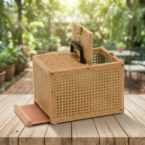 Crown 273-2 Durable Eco-Friendly Reusable Plastic & Rattan Pigeon <b>Carrier</b> for Birds - Product Image 3