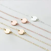 Collier EMANCO en acier inoxydable couleur or, style minimaliste, chaîne en O avec pendentif disque, élégant et décontracté pour femme
