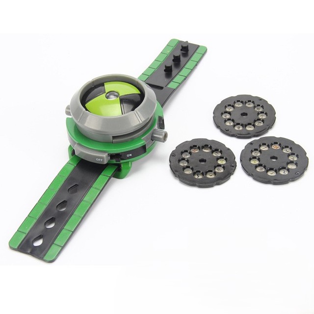 Linda High Quality Green Plastic Children's Watch Projection Hacker Luminous Sound Projector Children's Toys