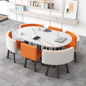 Empfangstheke Verhandlungsraum Besucherbereich Büro-Ruhebereich Esszimmer Küche Kombination aus Tisch und Stühlen - Product Image 4