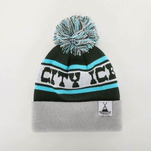 Oem Custom Unisex Acrylic High Quality Winter <b>Hat</b> Warm Ski Cap Jacquard Fisherman Pom Pom Knitted Beanie With Woven Label Logo - Product Image 1