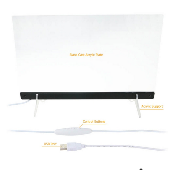 Parte LED + cavo USB + acrilicc