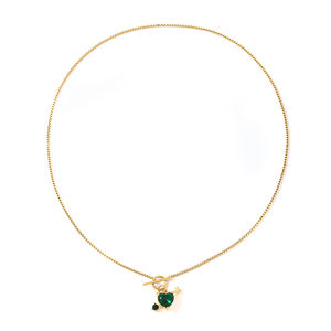 Conception mignonne en acier inoxydable étanche or grand Cz collier femmes Cupidon flèche coeur collier pour les femmes - Product Image 3