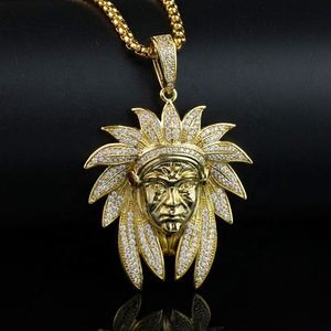 Pendentifs en diamant CZ, breloques de style indien, colliers couleur or, bijoux hip-hop, fabrication en usine - Product Image 6