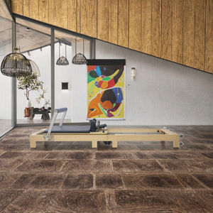 Reformer de Pilates d'entraînement en bois d'érable <span class=keywords><strong>blanc</strong></span> durable et écologique avec 6 ressorts, capacité de 120 kg, usage commercial - Product Image 2