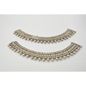 Manish Jewellers Bracelet de cheville ethnique tibétain oxydé Payal, imitation perle, motif géométrique, pierre naturelle, bijoux vintage pour femme - Product Image 3