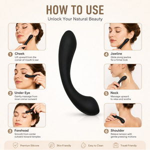 Masajeador facial y de cuello de 15.7 cm sin vibración, herramienta de masaje meridiano de cuerpo completo para uso en salones de belleza - Product Image 3