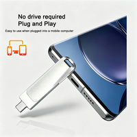 Clé USB 2 en 1 64 Mo-128 Go en métal Type-C OTG, double interface, pour ordinateur portable, téléphone, tablette
