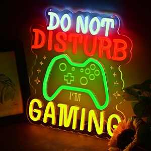 Décoration murale <span class=keywords><strong>Internet</strong></span> Cafe Led Sign Man Cave Decor Room I Am Gaming Neon Signs Do Not Disturb Game Room Display LED Neon Lights - Product Image 2