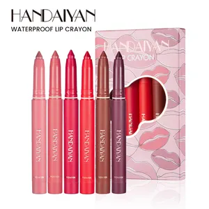 Conjunto de 6 Lápis Labiais Matte à Prova d'Água Handaiyan com Apontador Embutido para Definir a Linha dos Lábios - Marca Própria - Product Image 1