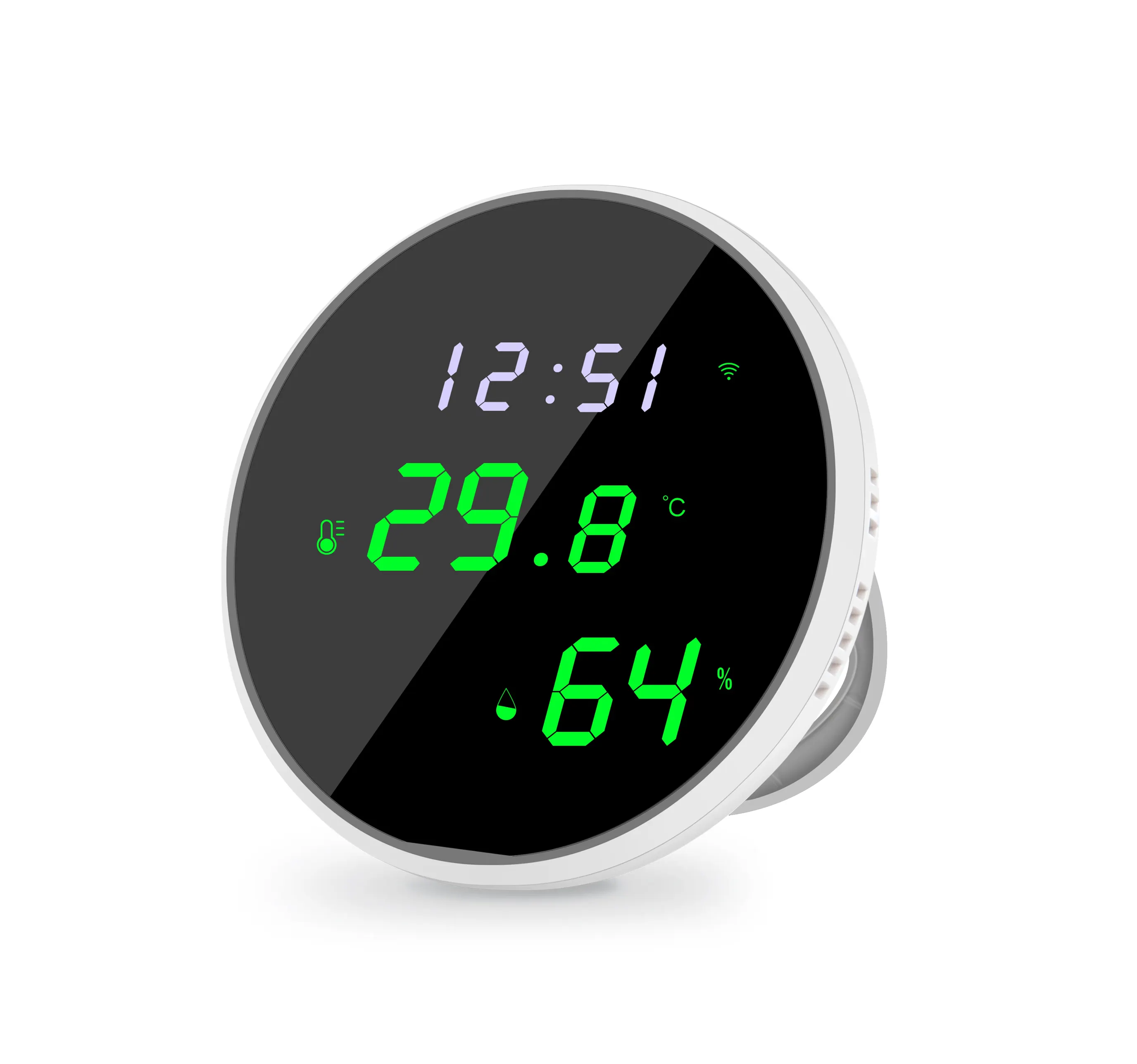 Thermometer Hygrometer Numerique Tuya Wifi Rechargeable USB Capteur de Temperature Humidite Affichage de Heure