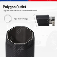 Embouts d'échappement en fibre de carbone octogonaux ER Performance Premium, amélioration universelle pour tuyau d'échappement de voiture, silencieux, embout de pot d'échappement