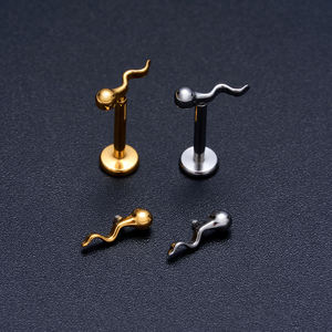 Venta al por mayor ASTM G23 titanio estrella forma bisagra pendiente CZ incrustaciones con bisagras Clicker nariz anillo mujeres Piercing joyería - Product Image 6