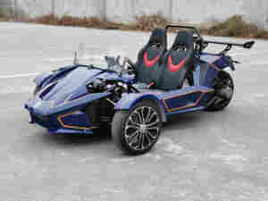 Tricicli a Motore da 350cc In Pronta Consegna Modello T-Rex da Corsa per Adulti a 2 Posti <span class=keywords><strong>3</strong></span> <span class=keywords><strong>Ruote</strong></span> a Benzina <span class=keywords><strong>con</strong></span> Carrozzeria Aperta per Passeggeri - Product Image 3