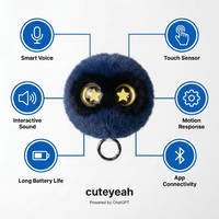 Porte-clés interactif en peluche ChatGPT Ciel Nocturne Noir avec LED à dégradé étoilé, recherche de données en ligne, support ODM, vente en gros en vrac