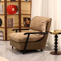 Fauteuil d'appoint en bois massif, fauteuil de détente rembourré, siège moderne pour salon