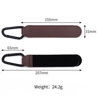 Crochet universel pour sac de poussette avec sangle en cuir souple, crochet de rangement domestique pour accessoire durable de poussette pour bébé