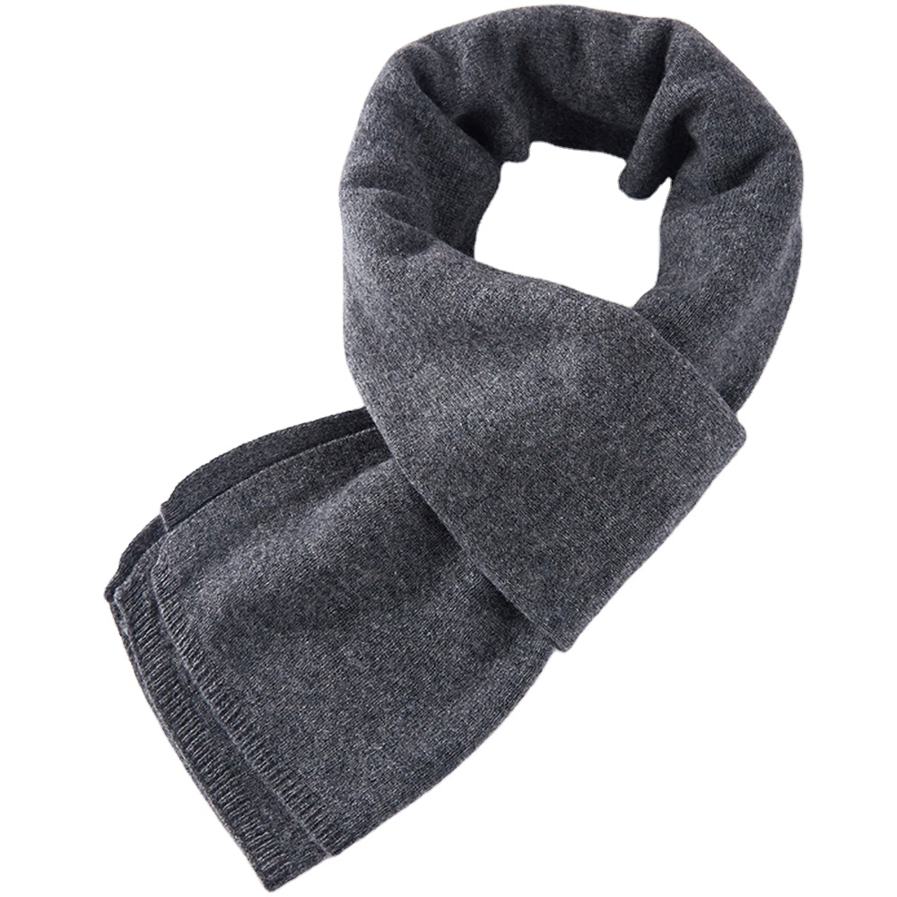 Миниатюрный кашемировый маленький шарф для мужчин и женщин однотонный теплый вязаный шарф