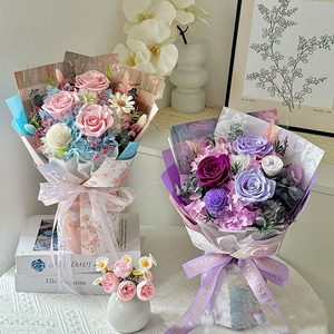 Bouquet de roses éternelles préservées à <span class=keywords><strong>prix</strong></span> d'usine - Longue durée (3-5 ans) pour les cadeaux de la Saint-Valentin, de la fête des mères et de Noël - Product Image 1