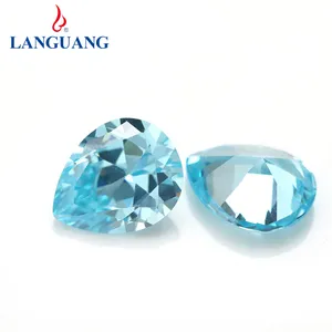 Man Made Chất Lượng Cao Nước Thả Lê Hình Tự Nhiên Trung Quốc Biển Xanh Kim Cương Thông Đá Quý Cubic Zirconia Đá Quý Bán Buôn