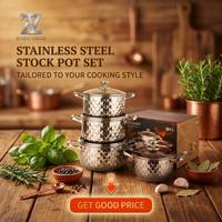Ensemble de 4 casseroles en acier inoxydable 201, durables, avec texture diamant, couvercle en verre, poignées latérales, compatibles gaz et induction