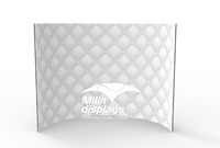 Cabine de façade DJ Portable demi-cercle avec écritures-noir/blanc pour événement de mariage