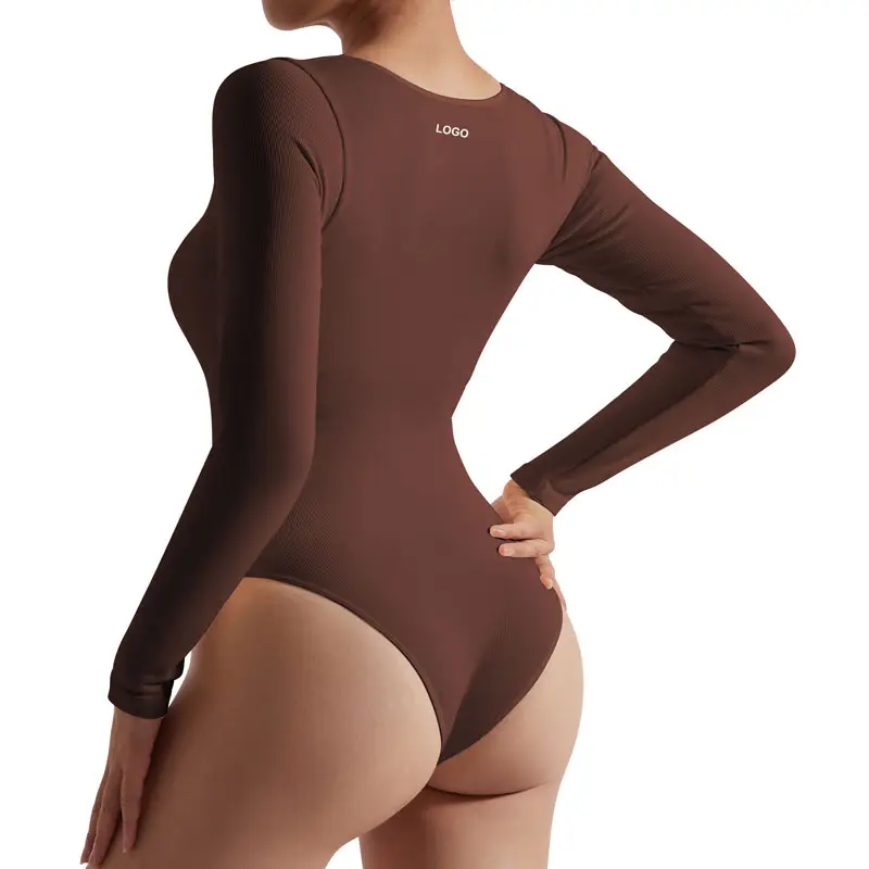 Women's Fashion Long Sleeve Slimming Shirt Going Out Thong sexy Bodysuits Tops Jumpsuit for women