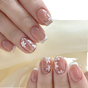 <span class=keywords><strong>Faux</strong></span> <span class=keywords><strong>ongles</strong></span> à presser BIN, design carré amande, écologiques, motif fleur blanche, mignons, prêts à poser, avec colle, autocollants pour <span class=keywords><strong>ongles</strong></span>, en ABS, 24 pièces - Product Image 5