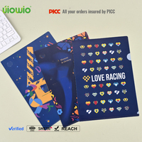 Carpeta de Plástico de Color Oscuro para Documentos Personalizada UIOWIO, Carpeta de Archivos en Forma de L con Diseño Personalizado, Carpetas con Bolsillos de PP para Oficina