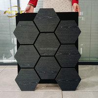 DIY Décoration 3d Art Diffuseur de Son Panneaux Bois Mdf Panneau Mural Acoustique Hexagone
