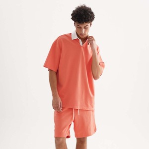 <span class=keywords><strong>Completo</strong></span> Estivo da <span class=keywords><strong>Uomo</strong></span> 270G: Polo e Pantaloncini in Fibra di Bambù 100% - Stile Normcore/Minimalista, Alta Qualità, Vestibilità Ampia - Product Image 2