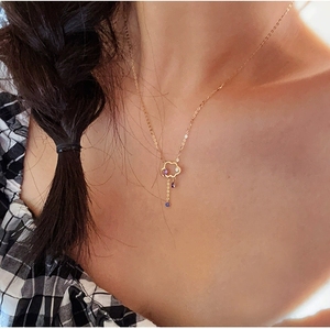 Collana Cristiana da Donna FY-N925 in Argento Sterling S925 Placcato Oro 18K con Design a Nuvola Personalizzabile e Zirconi Multicolore - Product Image 2