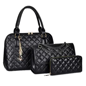 New Fashion 3 in 1 Women Handbag Ladies Shoulder Crossbody Bag Purses OEM Customized logo Tote