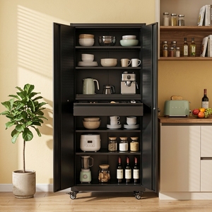 Armoire de <span class=keywords><strong>rangement</strong></span> professionnelle à roulettes pour atelier, <span class=keywords><strong>casier</strong></span> métallique haut avec <span class=keywords><strong>tiroir</strong></span> intérieur pour l'organisation des outils de garage - Product Image 5